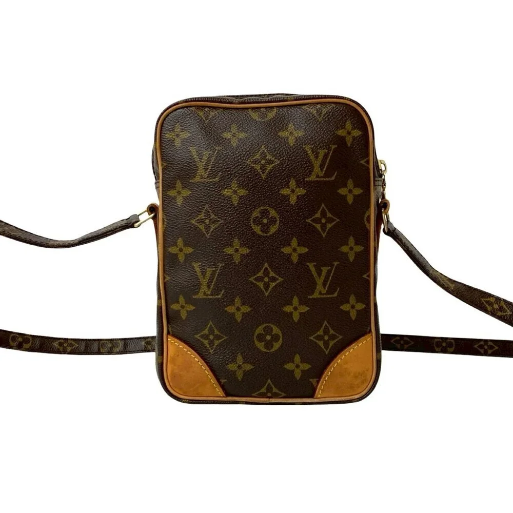 LOUIS VUITTON Brown Monogram Leather Pochette Shoulder Bag
